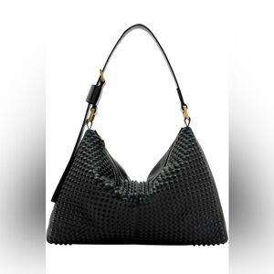 All Saints studded, leather Edbury shoulder bag